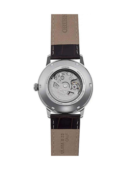 Orient Contemporary Мъжки Часовник Автоматичен с Кафява Кожена Каишка