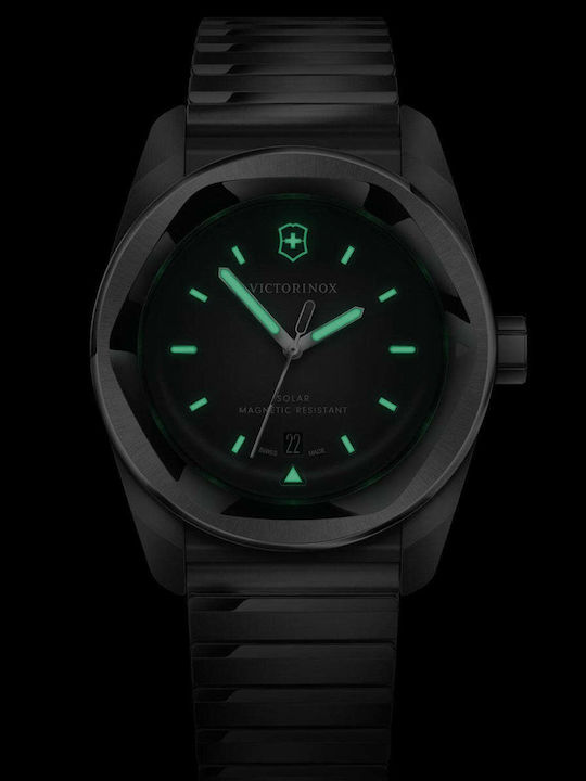 Digital Men's Watch 39mm Solar with Silver Stainless Steel Bracelet
