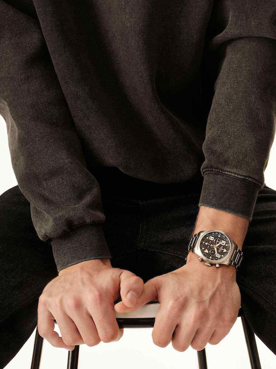 Breil Men's Battery Chronograph Watch With Silver Steel Bracelet