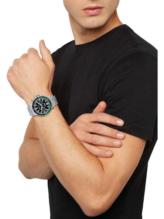 Breil Men's Battery Chronograph Watch With Silver Steel Bracelet