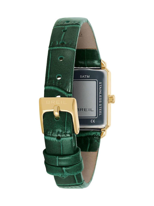 Breil Men's Battery Watch With Green Leather Strap