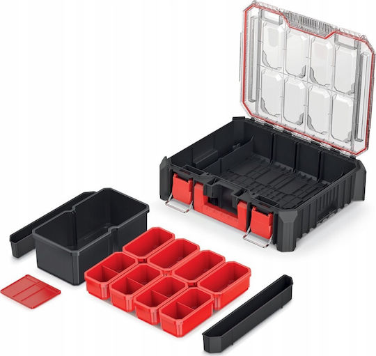 Prosperplast Kistenberg C Block Bridge Portable Tool Box Black Red
