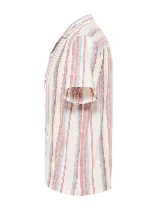 Short Sleeve Striped Multicolour Shirt
