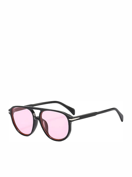 Sharks Bay Clothing Men's Sunglasses with Black Horn-Rimmed Frame and Pink Lens Sharks Bay Clothing Men's Sunglasses with Black Horn-Rimmed Frame and Pink Lens