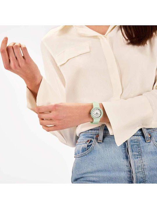 HipHop Womens Watch with Rubber Strap