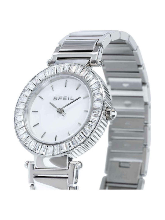 Women's Watch Battery with Stainless Steel Strap Silver
