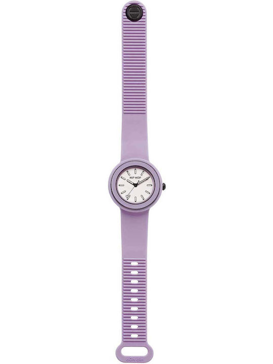 HipHop Women's Battery Watch with Rubber Strap Lilac Purple