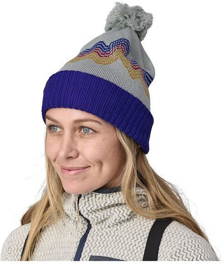 Pom Pom Beanie Unisex Strickmütze in Blau Farbe