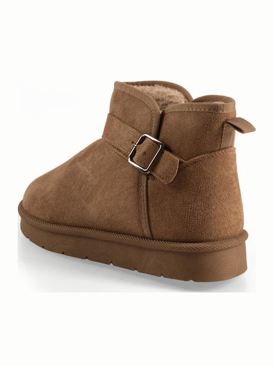 Suede Kids Brown Ankle Boots