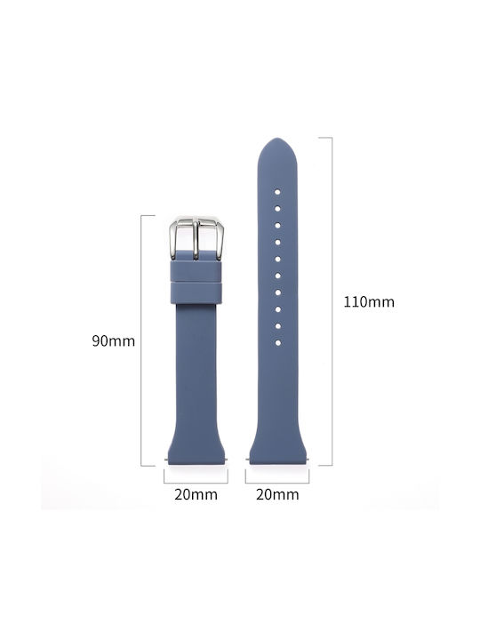 Силиконова каишка за часовник Universal T-buckle 20mm Бяла Силиконова каишка за часовник Universal T-buckle 20mm Бяла
