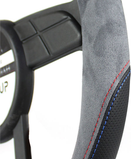 Juyee Auto Lenkradabdeckung 38 cm Schwarz Grau Blau Rot Naht