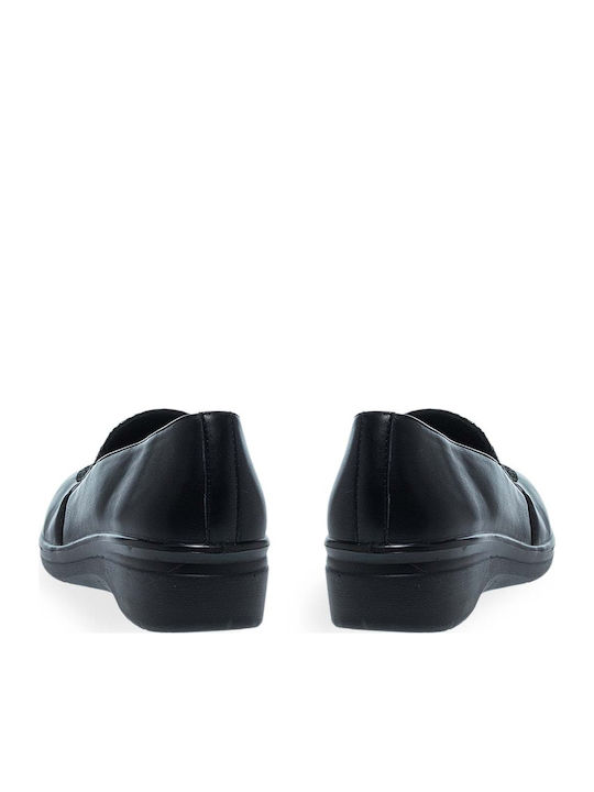 Damen Mokassins Aus Leder In Schwarz Farbe