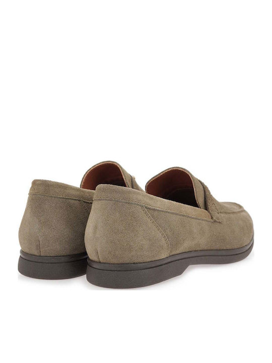 Damen Mokassins aus Leder in Grau Farbe
