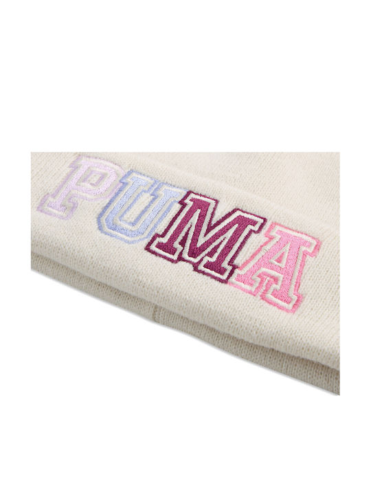 Pom Pom Kinder Beanie Gestrickt Beige