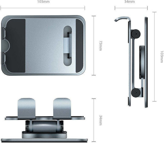 Orico Handyhalterung Aluminium Schreibtischständer Verstellbar 360° Drehung Bis 6,9