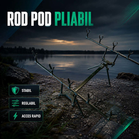Foldable Rod Pod Fishing Rods Green Black