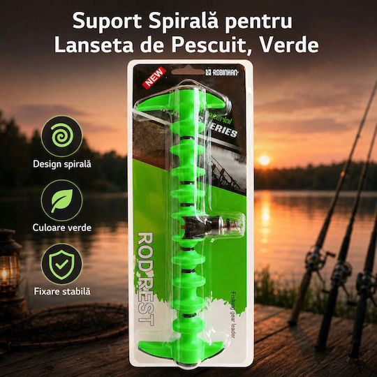 Spiral Rod Holder Fishing Rod Green