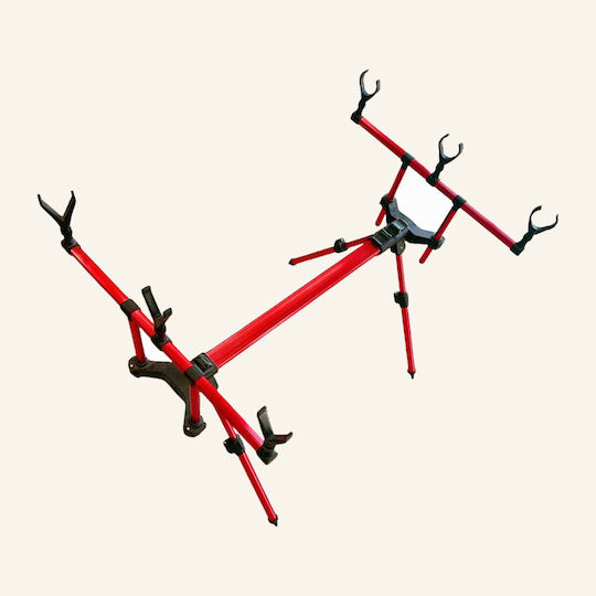Foldable Rod Pod Fishing Rods Red Black