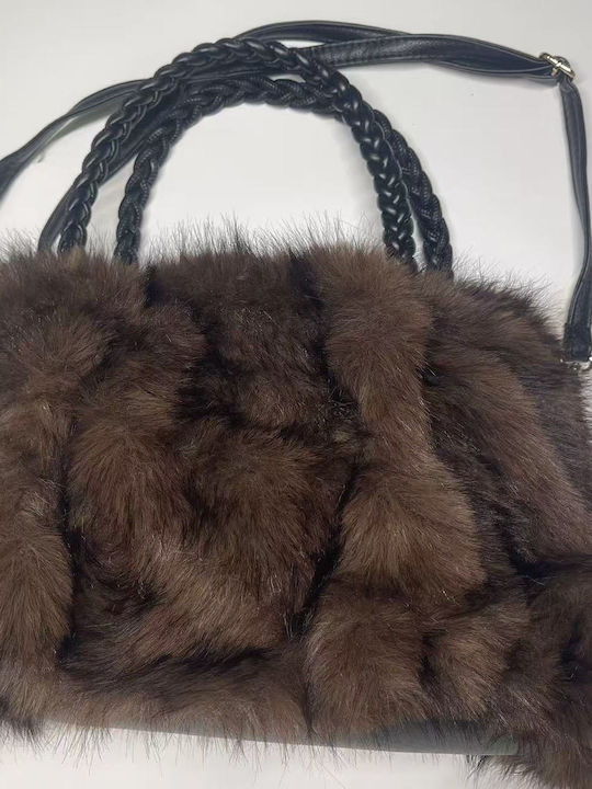 Braune Damen-Tote aus Fell