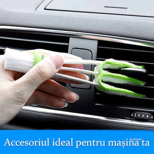 Pristyle Perie de Curățare pentru Mașini Interiorul Mașinii Șanțuri Grile 2 în 1 Detașabilă Perie din Microfibră Ideală pentru Suprafețe Înguste și Dificile Interiorul Mașinii Praf Scame Mobilier Tastaturi Eficientă Rapidă Verde