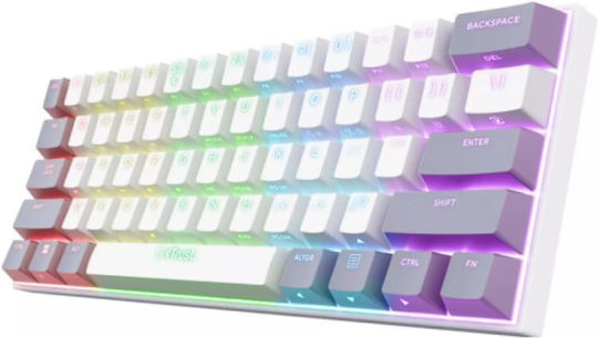 Trust GXT 873 Ασύρματο Gaming Μηχανικό Πληκτρολόγιο με Outemu Red διακόπτες και RGB φωτισμό (Αγγλικό US) Λευκό
