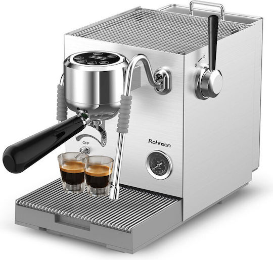 Rohnson Ръчна машина за еспресо 3000W 20bar налягане Сребриста R-98350