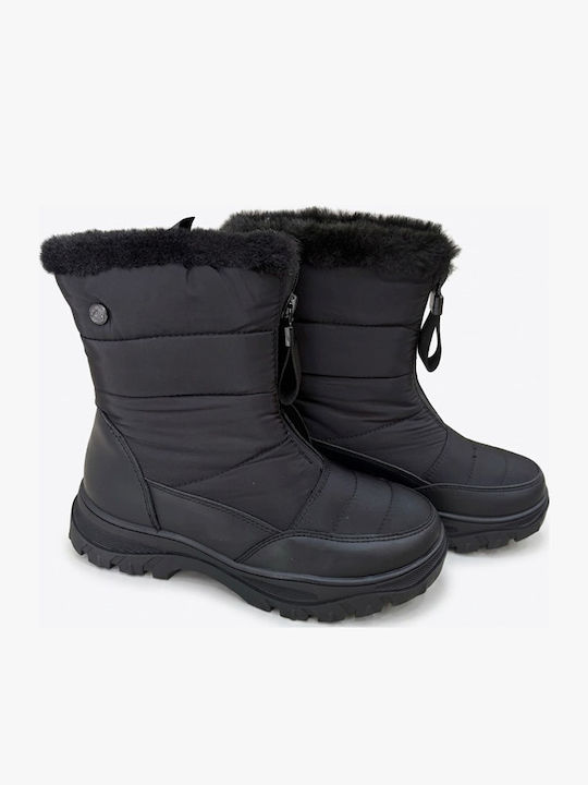Kinderstiefel Schnee mit Reissverschluss Schwarz