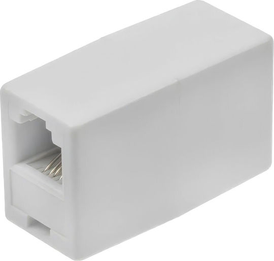 Hyper-fix Телефонен Адаптер Муфа Rj11 6p4c Женско 1 Rj11 1 Rj11 Бяло