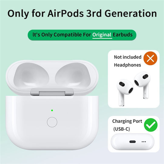 Bluetooth-Ohrhörer Zubehör Hülle Für Wireless Charging 620mah Apple AirPods 3 Typ-c