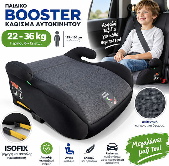 Artisti - Bambini Baby Car Seat Booster i-Size with Isofix Gray 22-36 kg