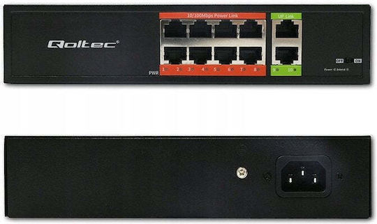 Qoltec 52290 L2 PoE Switch με 8 Θύρες Ethernet