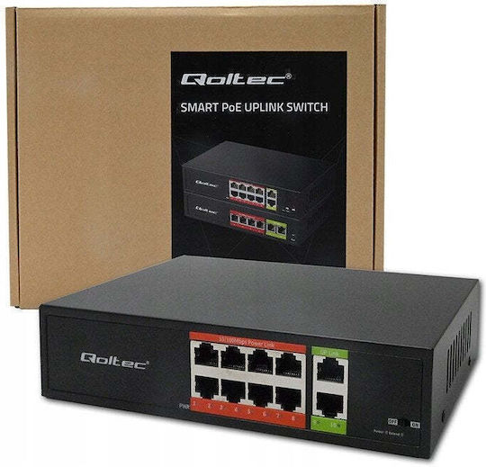 Qoltec 52290 L2 PoE Switch με 8 Θύρες Ethernet
