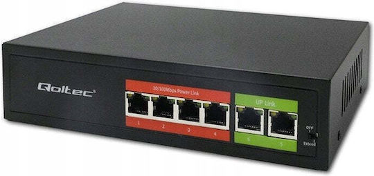 Qoltec 52289 Unmanaged L2 PoE Switch με 6 Θύρες Ethernet