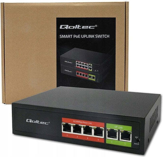 Qoltec 52289 Unmanaged L2 PoE Switch με 6 Θύρες Ethernet