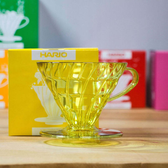 Plastic Drip Hario V60-02 Sunflower Yellow Yellow