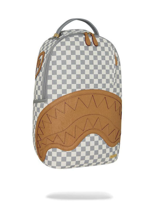 Sprayground Σχολική Τσάντα Πλάτης Γυμνασίου - Λυκείου EMBOSSED CHECK CREAM DLXSV