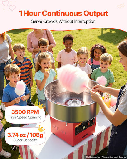 Vevor Cotton Candy Machine 43.5cm Red
