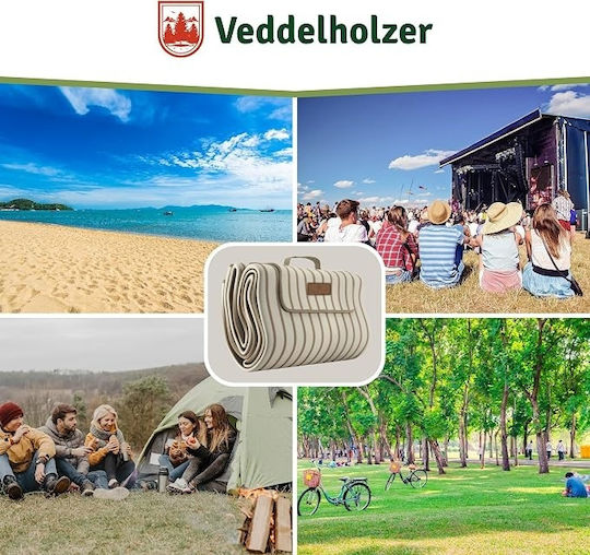 Pături de Picnic pentru Plajă Xxl Veddelholzer 200 X 200 Cm Impermeabil Rezistent la Nisip Termoizolant Strat Moale Pliabil Formă de Geantă Lavabil