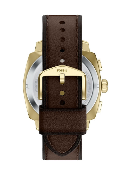 Fossil Men's Watch 44mm Battery Chronograph with Brown Leather Strap
