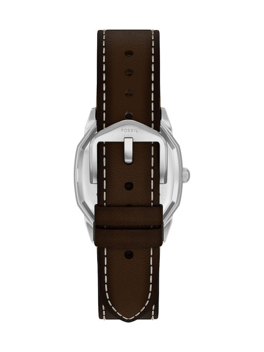 Fossil Three Ανδρικό Ρολόι 33mm На Батерия с Кафяв Кожен Каишка