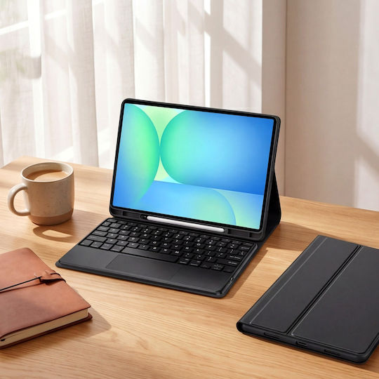 Калъф 4kom L Магнитна Клавиатура Samsung Galaxy Tab S10 Fe Plus 13.1 Bluetooth Touchpad Cfs10p
