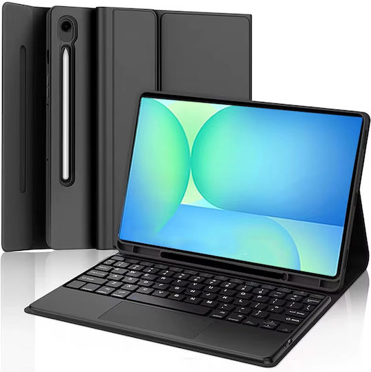 Калъф 4kom L Магнитна Клавиатура Samsung Galaxy Tab S10 Fe Plus 13.1 Bluetooth Touchpad Cfs10p