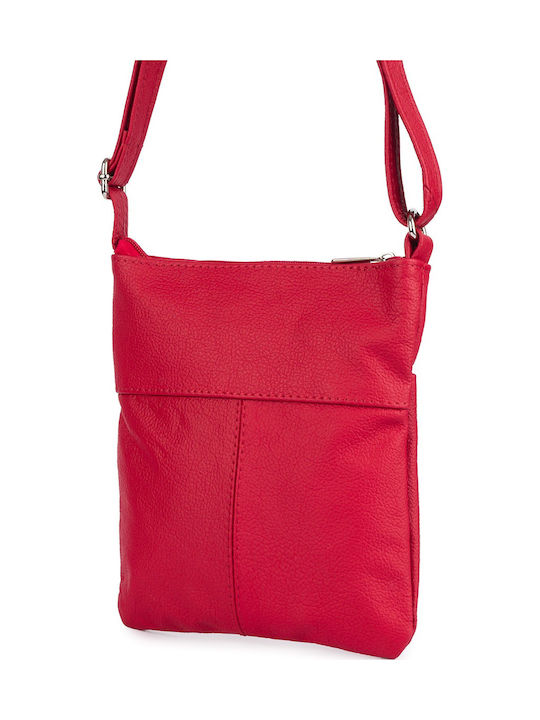 Leather Women's Postman Bag Red