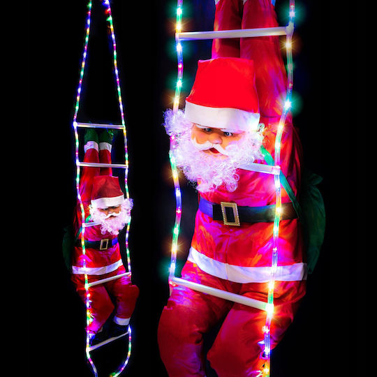 Beleuchteter Dekorative Weihnachtsmann Außenbereich in Leiter
