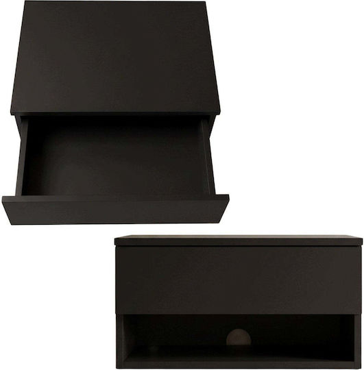 Нощно Шкафче Cmk Meble Дървено Черно 21.5x40x30см