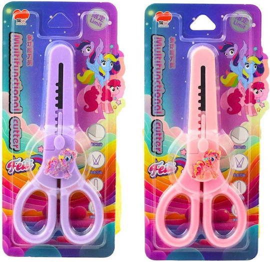 Lean Toys Kids Scissors 14cm With Metallic Blade (Miscellaneous Designs) 1 Piece
