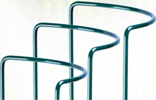 Bradas Plant Support Stick 35cm from Metal with Plastic Coating and Support Ring with Plastic Coating with Support Ring