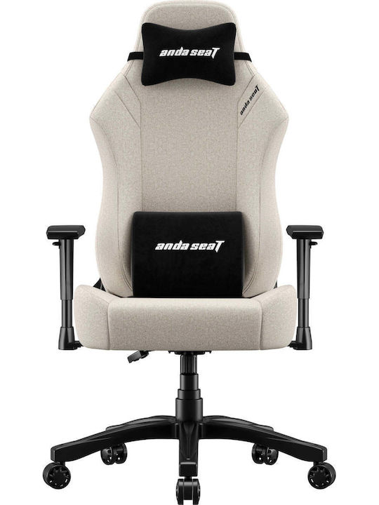 Anda Seat Luna Large Fabric Gaming Chair with Adjustable Arms Beige