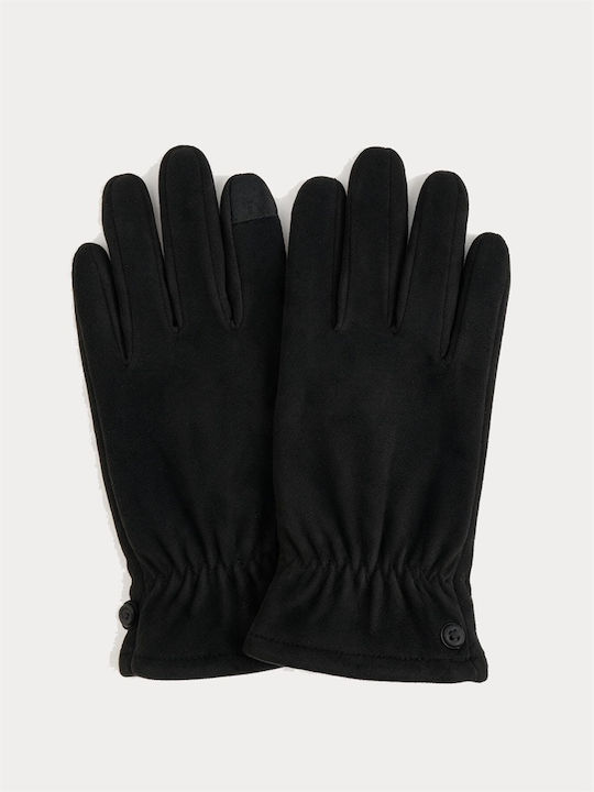 Schwarze Herren Lederhandschuhe Berührung