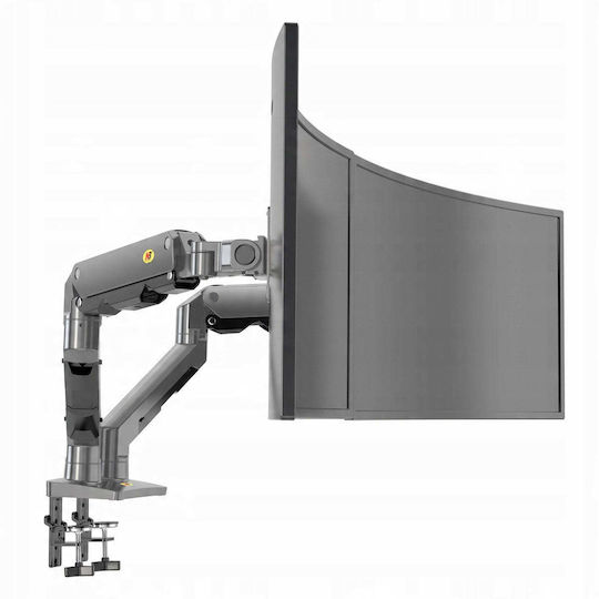 North Bayou Desk Mounted Base for 2 Screens up to 34" with Grey Arm